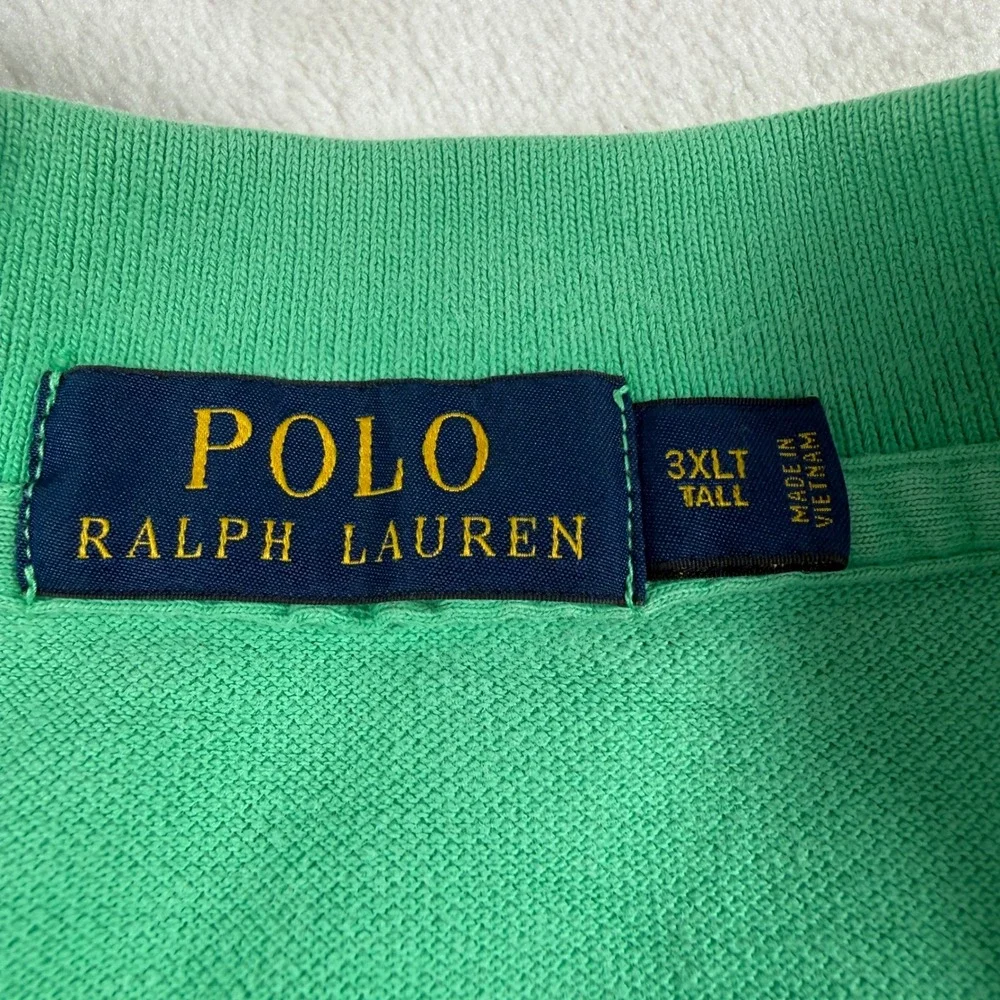 Polo Ralph Lauren Mens 3XLT Tall Green Short Sleeve Cotton Pique Polo Shirt